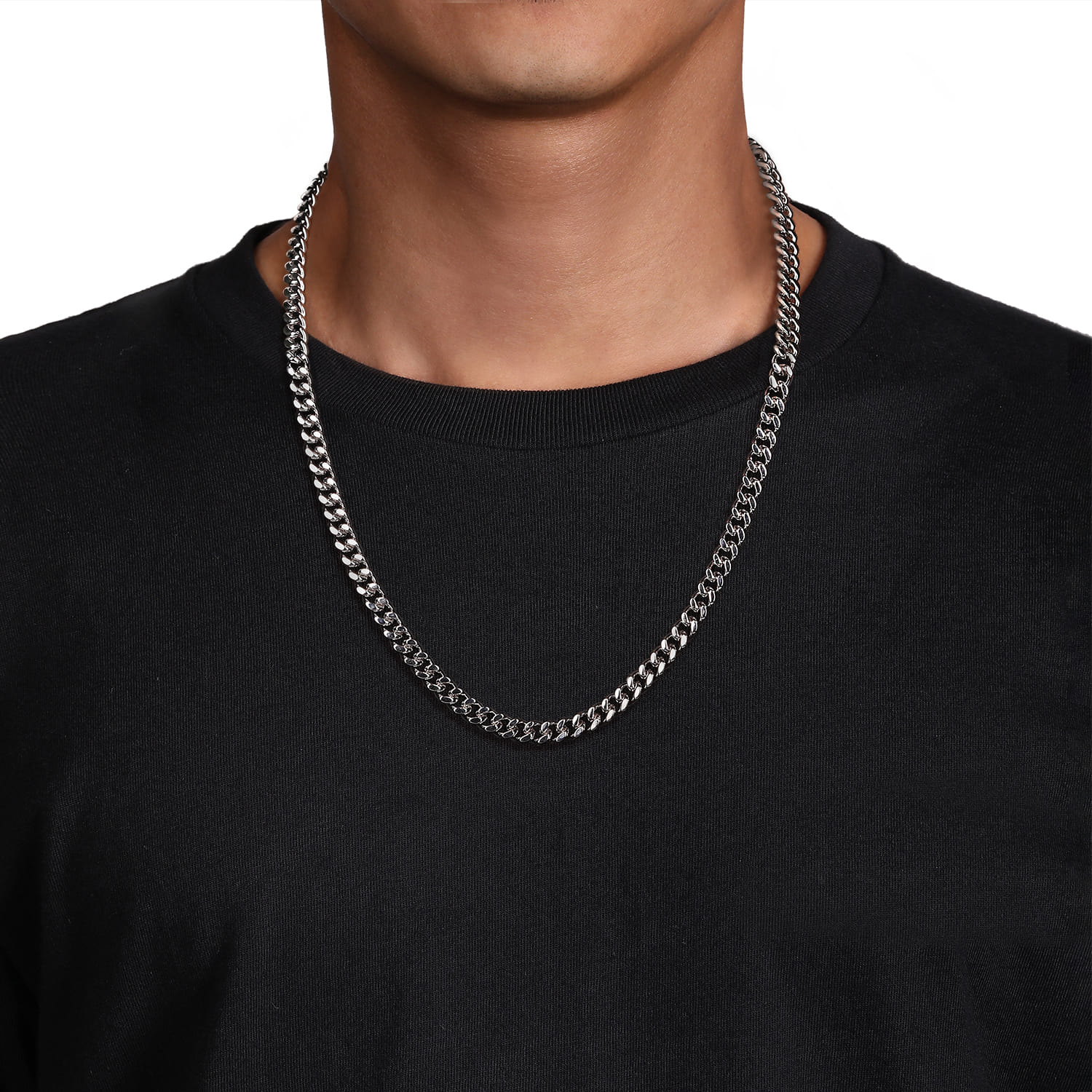 24 Inch 7mm 925 Sterling Silver Men's Solid Diamond Cut Cuban Link Necklace - Shot 5