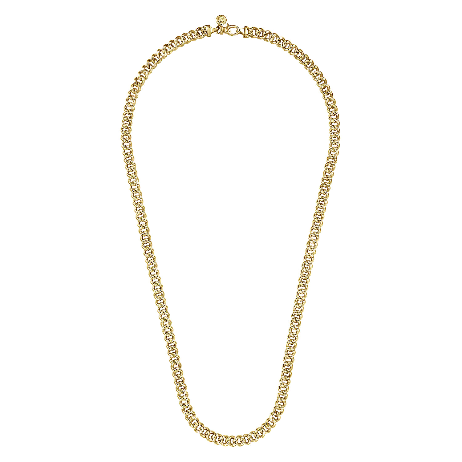 24 Inch 7mm14K Yellow Gold Solid Men's Cuban Link Chain Necklace - Shot 2