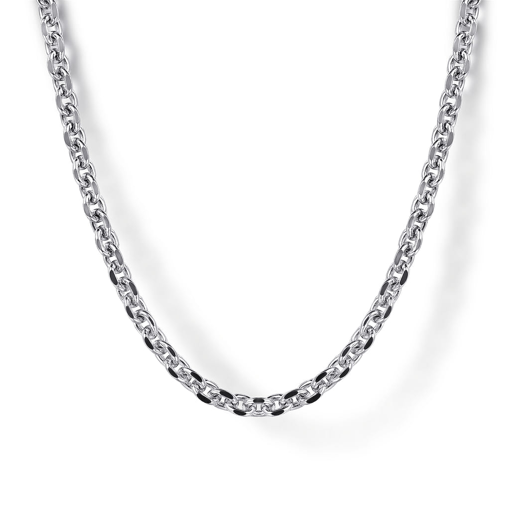 Cuban Chain 24 Inch Sterling Silver Chain Necklace 24 Inch 925