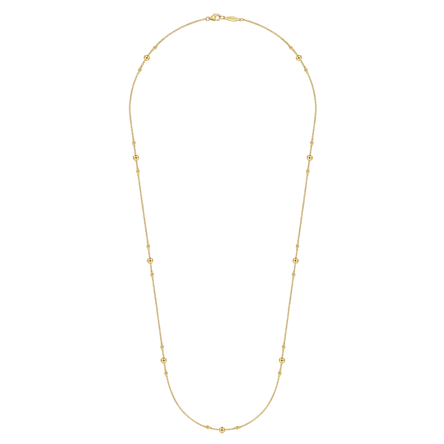 24 inch 14K Yellow Gold Bujukan Bead Station Necklace - Shot 2
