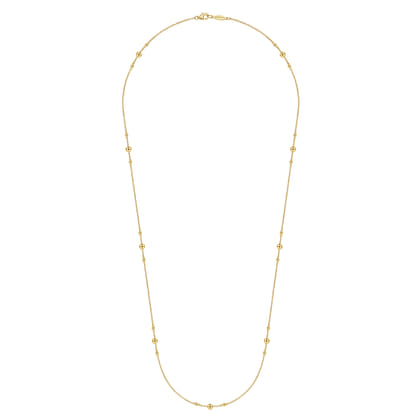 24 inch 14K Yellow Gold Bujukan Bead Station Necklace