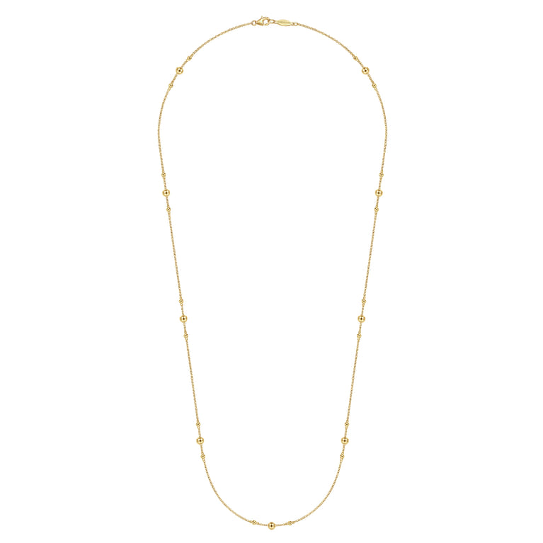 24 inch 14K Yellow Gold Bujukan Bead Station Necklace - Shot 2