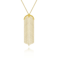 24 inch 14K Yellow Gold Bujukan Tassel Pendant Necklace