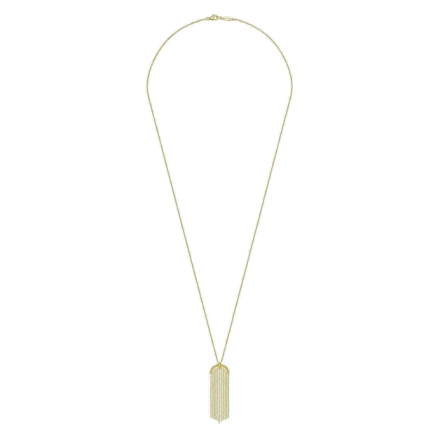 24 inch 14K Yellow Gold Bujukan Tassel Pendant Necklace