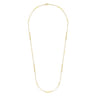 24 inch 14K Yellow Gold Diamond Shaped Disc Station Necklace