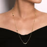 24 inch 14K Yellow Gold Diamond Shaped Disc Station Necklace