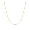 24 inch 14K Yellow Gold Diamond and Disc Station Necklace - 0.23 ct