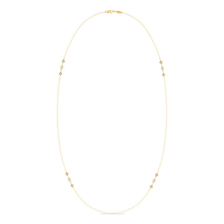 24 inch 14K Yellow Gold Geometric Shapes Diamond Station Necklace - 0.21 ct - Shot 2