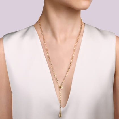 24 inch 14K Yellow Gold Link Chain Necklace