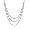 24 inch 18K White Gold Three row Diamond Necklace - 10 ct