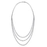 24 inch 18K White Gold Three row Diamond Necklace - 10 ct