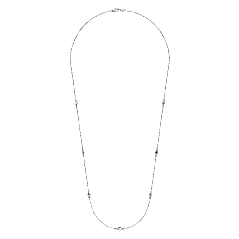 24 inch 925 Sterling Silver Beaded Necklace - Shot 2