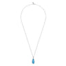 24 inch 925 Sterling Silver Faceted Rock Crystal  Turquoise Doublet Bujukan Teardrop Necklace