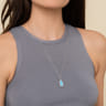 24 inch Sterling Silver Faceted Rock Crystal Turquoise Bujukan Teardrop Necklace
