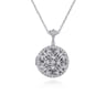 24 inch Vintage Inspired 14K White Gold Filigree Diamond Locket Necklace - 0.5 ct