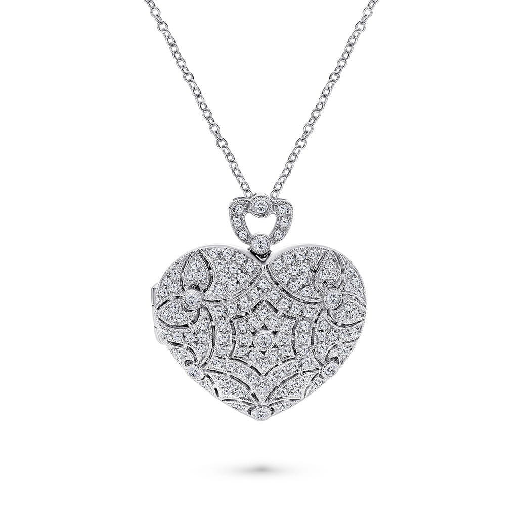 14k White Gold Locket Victorian SKU: NK5687W45JJ