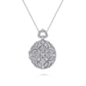 24 inch Vintage Inspired 14K White Gold Round Filigree Diamond Locket Necklace - 0.75 ct