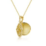 24 inch Vintage Inspired 14K Yellow Gold Filigree Diamond Locket Necklace - 0.5 ct