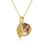 24 inch Vintage Inspired 14K Yellow Gold Filigree Diamond Locket Necklace - 0.5 ct