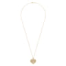24 inch Vintage Inspired 14K Yellow Gold Heart Shaped Filigree Diamond Locket Necklace - 1.15 ct