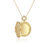 24 inch Vintage Inspired 14K Yellow Gold Round Filigree Diamond Locket Necklace - 0.75 ct