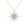 25 Inch 14K Yellow Gold Starburst Pendant Necklace - 0.8 ct