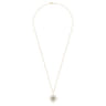 25 Inch 14K Yellow Gold Starburst Pendant Necklace - 0.8 ct