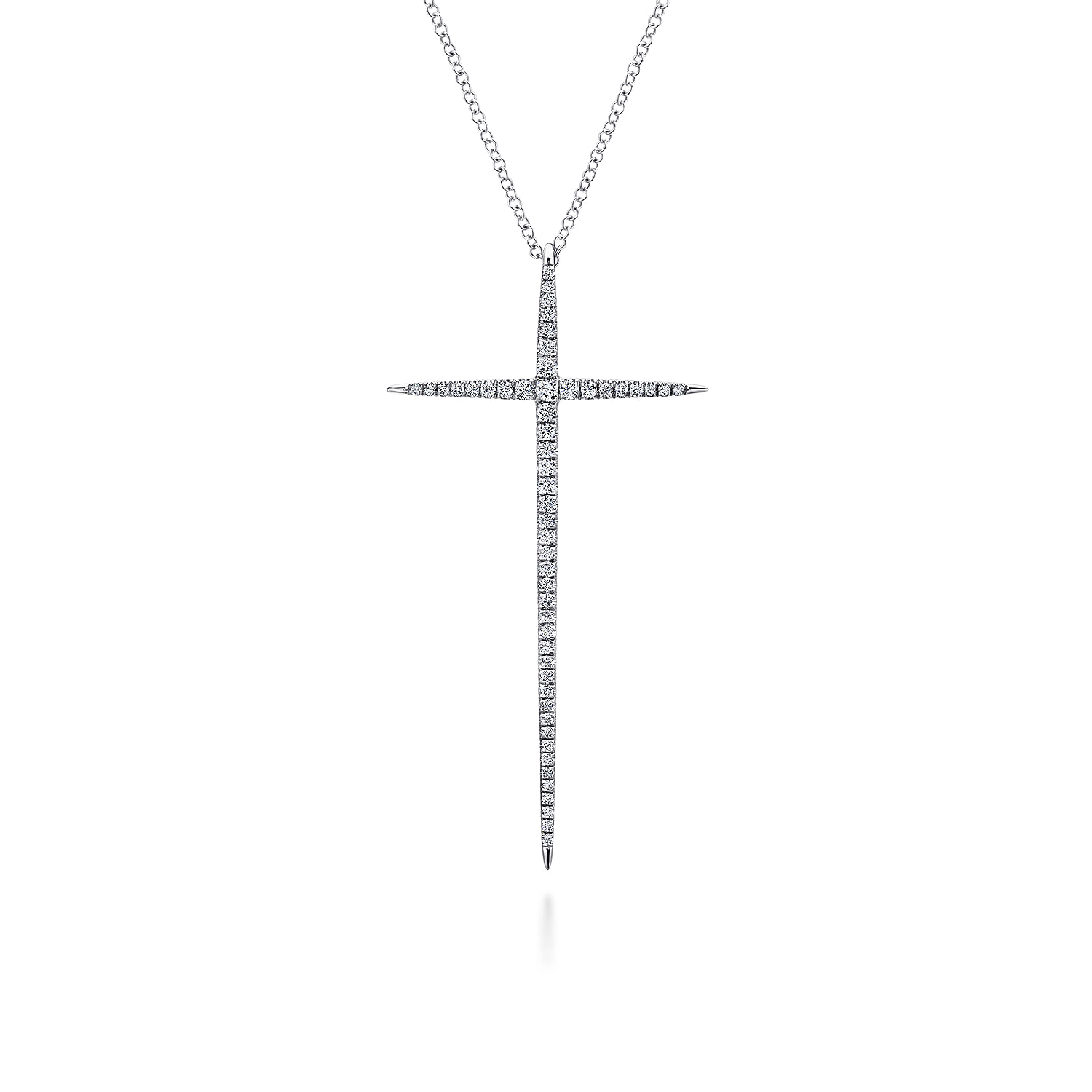 14k White Gold Pendant Kaslique Necklace. SKU: NK5271W45JJ