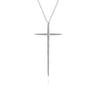 25 inch 14K White Gold Long Diamond Cross Necklace - 0.3 ct