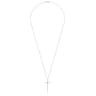 25 inch 14K White Gold Long Diamond Cross Necklace - 0.3 ct