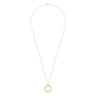 25 inch 14K Yellow Gold Hexagonal Glass Front Locket Necklace - 0.07 ct