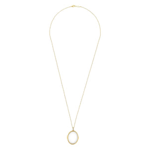 25 inch 14K Yellow Gold Oval Glass Front Locket Necklace
