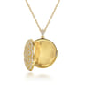 25 inch 14K Yellow Gold Round Filigree and Diamond Locket Necklace - 1.05 ct