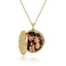 25 inch 14K Yellow Gold Round Filigree and Diamond Locket Necklace - 1.05 ct