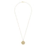 25 inch 14K Yellow Gold Round Filigree and Diamond Locket Necklace - 1.05 ct