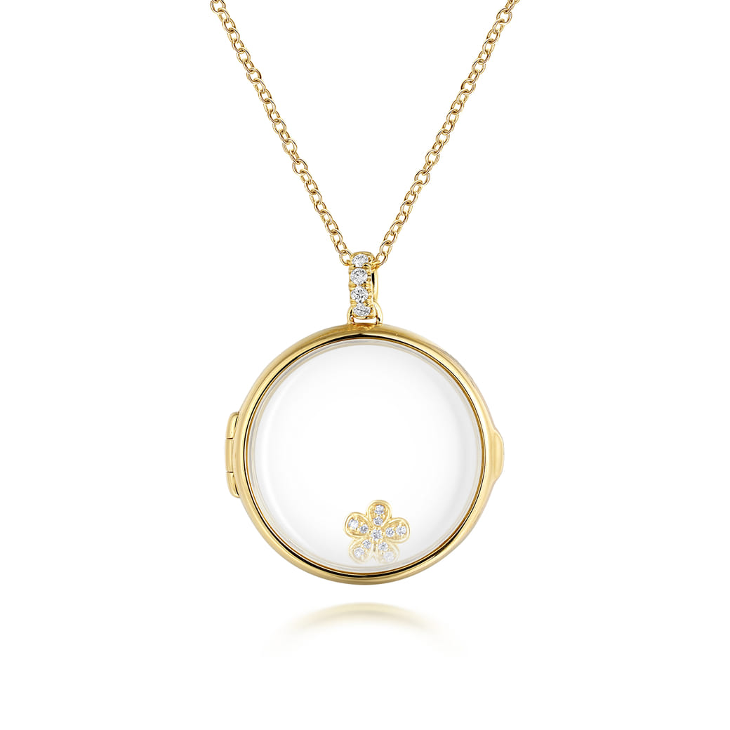 14k Yellow Gold Locket Contemporary SKU: NK5737Y45GL