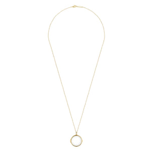 25 inch 14K Yellow Gold Round Glass Front Locket Necklace