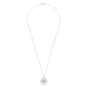 25 inch 925 Sterling Silver Octagonal Locket Necklace with White Sapphire
