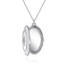 25 inch 925 Sterling Silver Oval Locket Necklace with White Sapphire