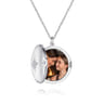 25 inch 925 Sterling Silver Round White Sapphire Starburst Locket Necklace