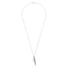 25 inch Hammered 925 Sterling Silver and Black Spinel Double Spear Necklace