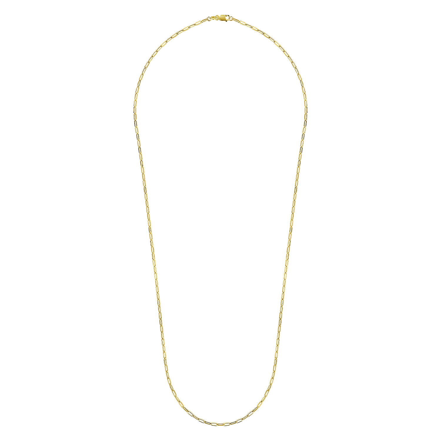 26 inch 14K Yellow Gold Hollow Paper Clip Necklace - Shot 2