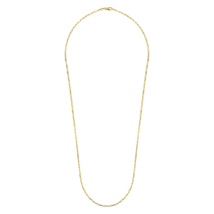26 inch 14K Yellow Gold Hollow Paper Clip Necklace