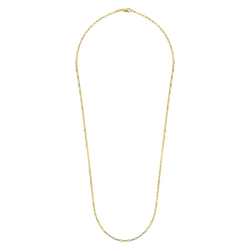 26 inch 14K Yellow Gold Hollow Paper Clip Necklace - Shot 2
