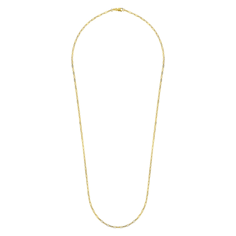 26 inch 14K Yellow Gold Hollow Paper Clip Necklace - Shot 2