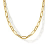 26 inch 14K Yellow Gold Hollow Paper Clip Necklace