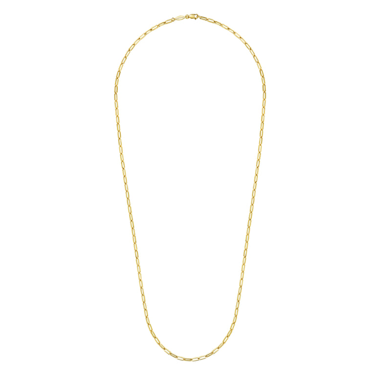 26 inch 14K Yellow Gold Hollow Paper Clip Necklace - Shot 2