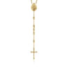 27 Inch 14K Yellow Gold Cross Rosary Solid Men's Link Chain Necklace