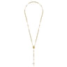 27 Inch 14K Yellow Gold Cross Rosary Solid Men's Link Chain Necklace