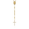 27 Inch 14K Yellow Gold Diamond Cross Rosary Solid Men's Link Chain Necklace - 0.37 ct